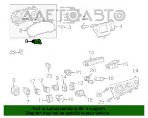 Butonul de avertizare de urgență pentru Toyota Sienna 11-14 este gri.