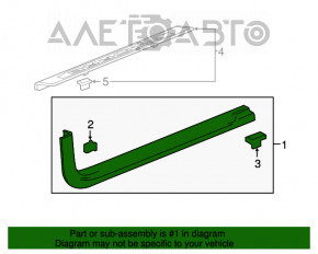 Capacul pragului din față dreapta pentru Chevrolet Camaro 16- cabriolet, interior negru, uzat.