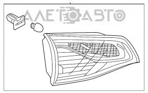 Lampa interioară pentru ușa din spate dreapta a portbagajului Chevrolet Equinox 18-21, cu halogen, zgârieturi