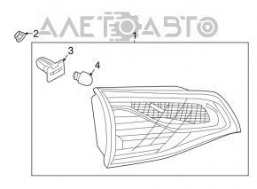 Lampa interioară pentru ușa din spate dreapta a portbagajului Chevrolet Equinox 18-21, cu halogen, zgârieturi