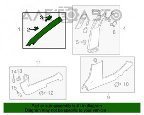 Capacul drept al amortizorului frontal Chevrolet Impala 14-20 gri, pentru curățare chimică.