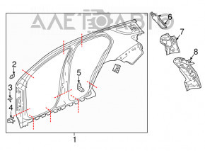 Aripa din spate dreapta a Chevrolet Equinox 18 - neagra, zgariata, vopsita