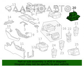 Butonul de parcare Toyota Highlander 20-22