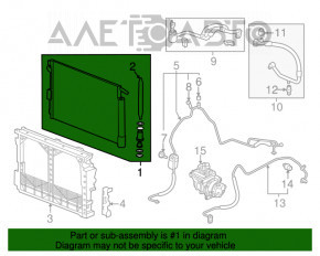 Radiatorul condensatorului de aer condiționat Chevrolet Volt 16- nou OEM original