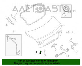 Bara de protecție a capacului portbagajului dreapta Infiniti Q50 14-