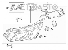 Фара передняя правая в сборе Chevrolet Equinox 18-21 ксенон