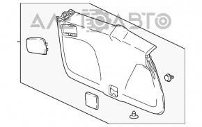 Обшивка двери багажника низ Honda CRV 17-22 черная, царапины