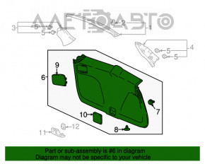 Capacul portbagajului inferior al usii Honda CRV 17-22 negru, zgârieturi