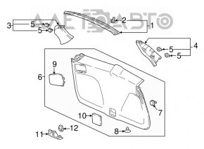 Обшивка двери багажника низ Honda CRV 17-22 черная, царапины