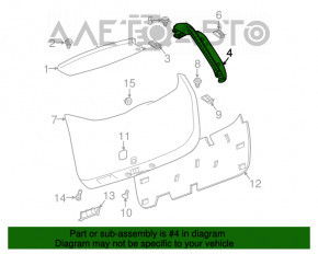 Capacul portbagajului stânga Chevrolet Equinox 18-21 negru