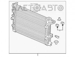 Радиатор охлаждения вода Chevrolet Equinox 18-22 LYX сломано крепление опоры
