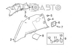 Capac spate stânga pentru Chevrolet Equinox 18-21, neagră