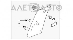 Capacul stâlpului central, curea superioară stânga, Chevrolet Equinox 18-21, gri.