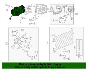 Compresorul de aer condiționat Chevrolet Impala 14-20 2.5