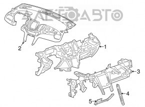 Torpedo cu airbag frontal pentru Chevrolet Equinox 18-19, negru, cu zgârieturi