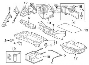 Полка задняя Honda Accord 16-17 hybrid, черная, царапины