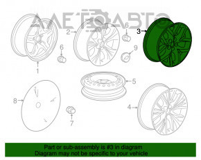 Roată de fier de 19 inch pentru Chevrolet Impala 14-20, tip 3