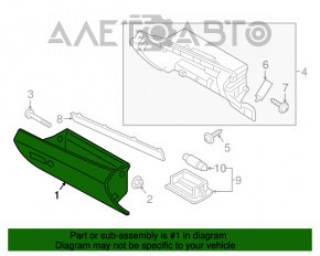 Capacul torpedoului pentru genunchiul șoferului Kia Optima 16- negru