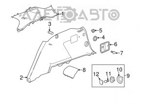 Capacul arcului stâng Chevrolet Equinox 18-21 negru, zgâriat, uzat