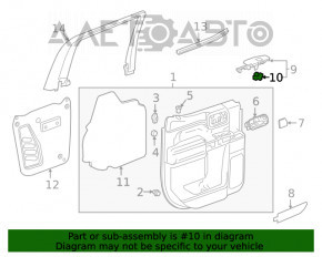 Controlul geamului electric din spate dreapta pentru Chevrolet Volt 16- negru, cu finisaj negru mat.