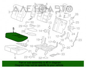 Rândul din spate al scaunelor, al doilea rând, Chevrolet Equinox 18-21, material textil, negru