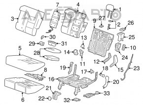 Rândul din spate al scaunelor, al doilea rând, Chevrolet Equinox 18-21, material textil, negru