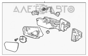 Зеркало боковое левое GMC Terrain 18- 5 пинов, подогрев, графит G9K, тычки