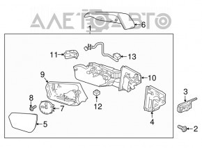 Зеркало боковое левое GMC Terrain 18- 5 пинов, подогрев, графит G9K, тычки