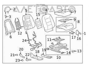 Scaun de pasager pentru Chevrolet Equinox 18-21 fără airbag, manual, material textil negru, nevoie de curățare, ars