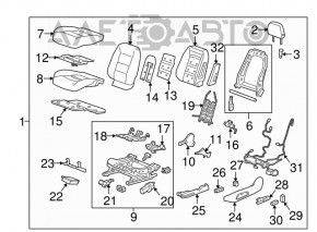 Scaun șofer Chevrolet Equinox 18-21 fără airbag, electric, material textil negru, nevoie de curățare