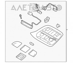 Plafonul de iluminare frontal pentru Subaru Impreza 17- GK negru