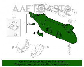 Capacul portbagajului inferior Honda Clarity 18-21 SUA negru.