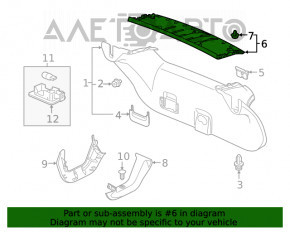 Capacul portbagajului superior Honda Clarity 18-21 SUA negru.