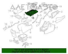 Husa pentru suportul de pahar de pe consola centrala Hyundai Santa FE Sport 17-18, neagra, fara incalzire.