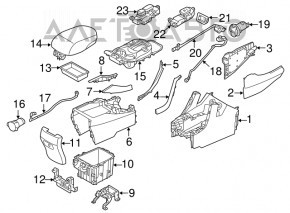 Husa pentru suportul de pahar de pe consola centrala Hyundai Santa FE Sport 17-18, neagra, fara incalzire.