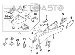 Capacul consolei centrale Kia Soul 14-19