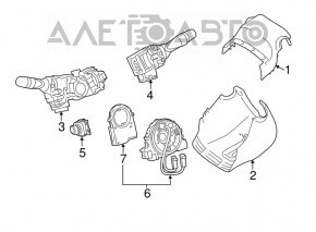 Comutatorul de sub volan din dreapta pentru Lexus ES300h ES350 13-18.