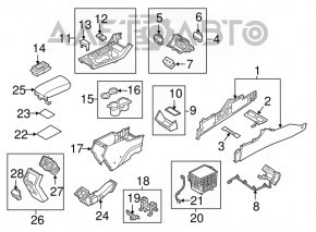 Подлокотник Hyundai Sonata 18-19 серый