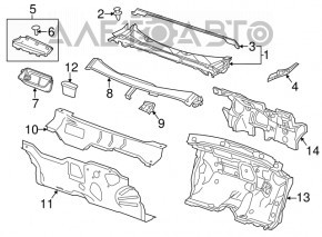 Grila stergatoarelor din plastic pentru Chevrolet Impala 14-20