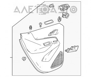 Capacul ușii spate dreapta Chevrolet Equinox 18-21, piele neagră