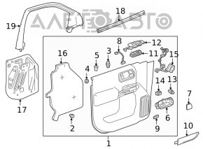 Controlul geamului electric din față, stânga, pentru GMC Terrain 18-