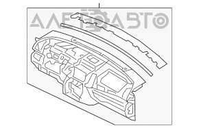 Panoul frontal al torpilei fără AIRBAG Kia Sorento 14-15, cu zgârieturi, fără capace de protecție.