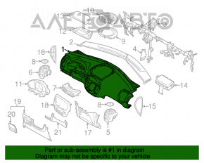 Panoul frontal al torpedo-ului fără AIRBAG pentru Kia Soul 14-19.