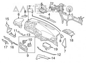 Panoul frontal gol al torpedo Hyundai Elantra AD 17-18, zgârietură