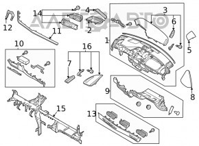 Panoul frontal al torpedo-ului fără AIRBAG pentru Hyundai Sonata 20- bej