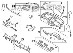 Торпедо передняя панель без AIRBAG Hyundai Sonata 20- серая