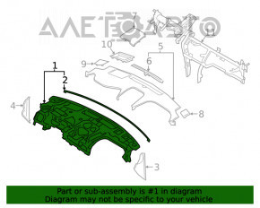 Panoul frontal cu AIRBAG pentru Hyundai Santa FE 19-20, negru.