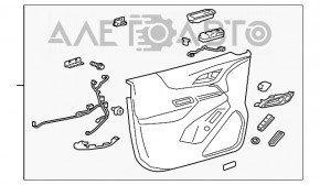 Capacul ușii dreapta față a Chevrolet Equinox 18-21 negru, cotiera din piele, zgârieturi