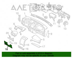 Capacul genunchiului șoferului Kia Sorento 11-13 pre-restilizare bej