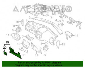 Husa genunchi sofer Kia Soul 14-19 negru